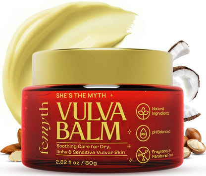 Bálsamo para la vulva Vaginal  Femyth  - hidratante vaginal para la sequedad, picazón e irritación - Crema hidratante para la vulva, ideal para la menopausia y el posparto.80 gr.