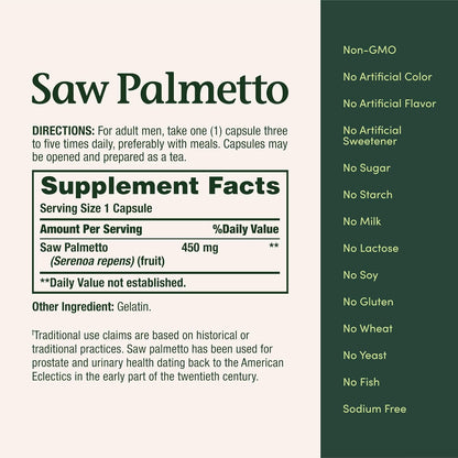 Natures Bounty Saw Palmetto 450 mg 250 Capsulas