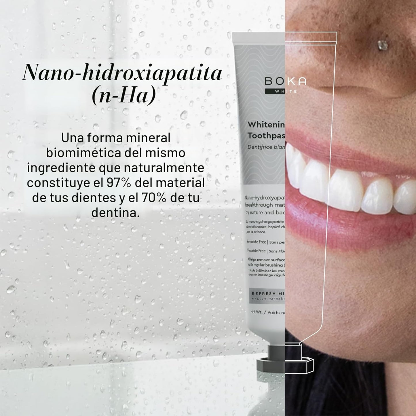 Boka Pasta de dientes sin flúor, pasta de dientes con nano hidroxiapatita, 113gr