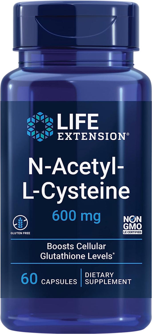 Life extension - N-Acetyl-L-Cysteine (NAC) 600mg 60 cápsulas