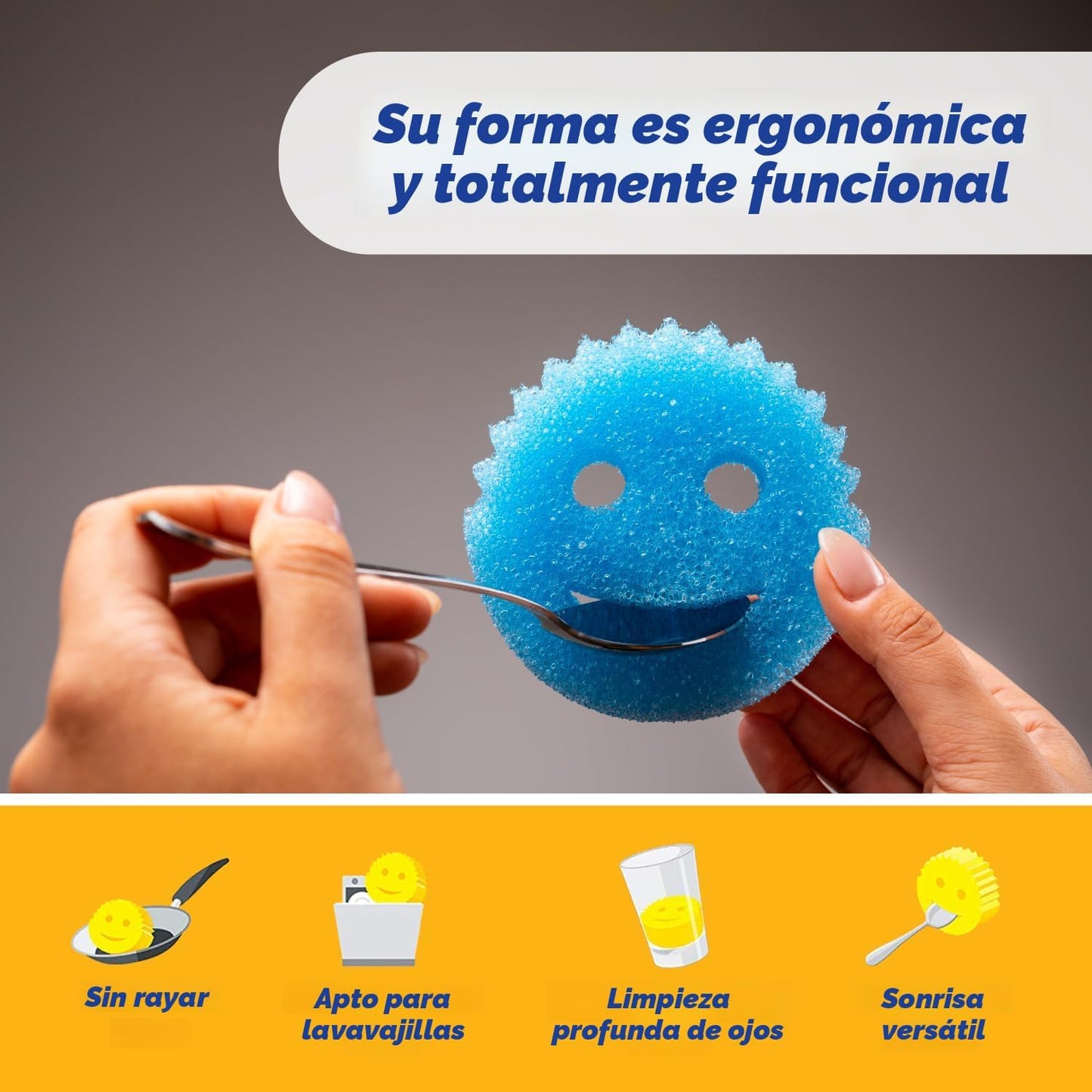 Scrub Daddy Esponjas de color – Esponjas multiusos sin arañazos para limpieza de cocina, baño y hogar – Hechas con espuma de polímero sin BPA - 8 unidades