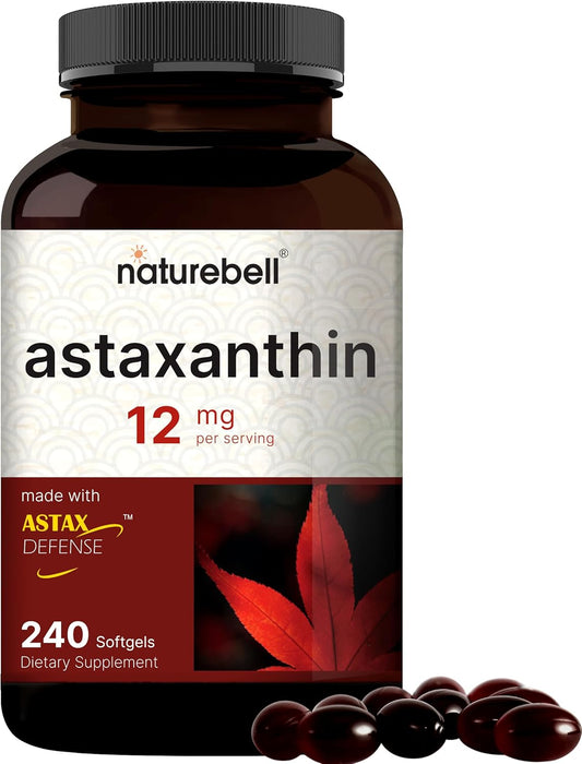 NatureBell Astaxantina de 12 mg, 240 Cápsulas de gel.
