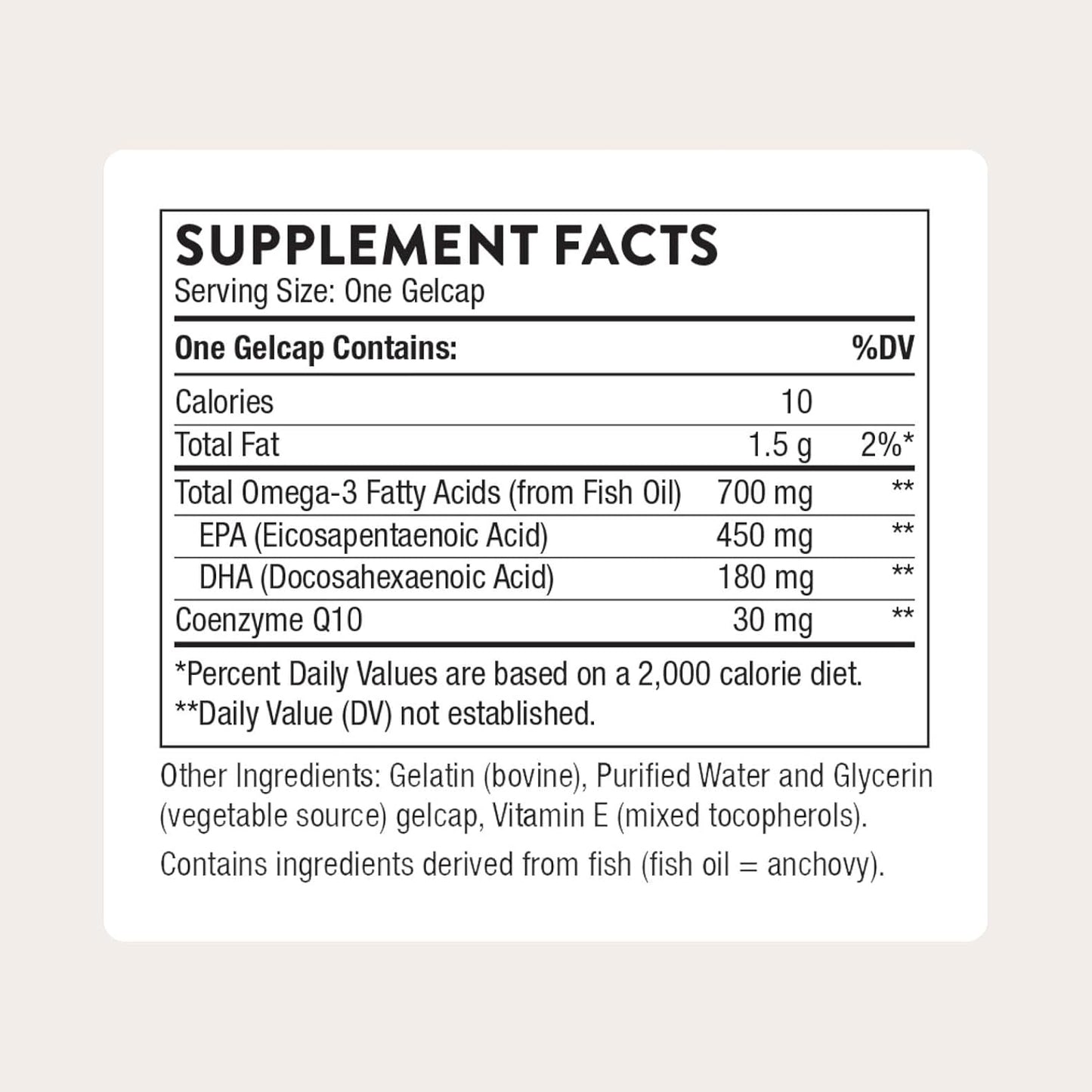 THORNE - Omega-3 con CoQ10 - 90 cápsulas de gel