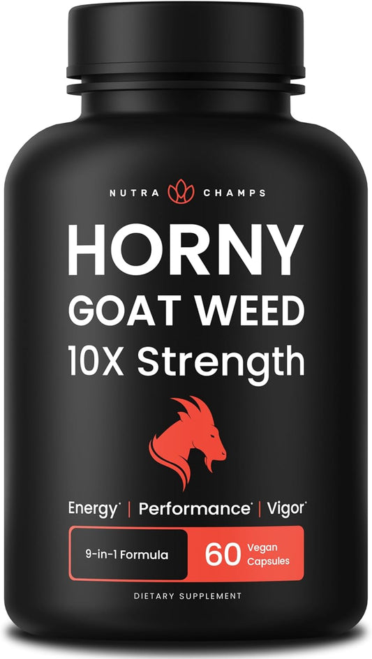 Horny Goat Weed - Extracto de hierba de cabra Premium - 60 capsulas