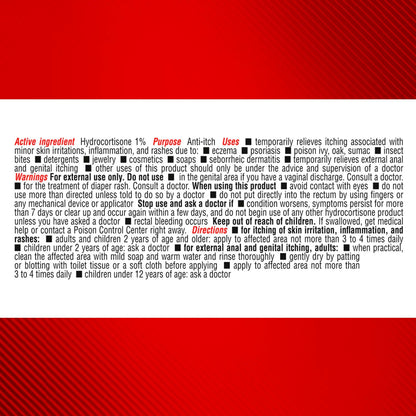 Cortizone-10 Crema intensiva para aliviar la picazón de máxima fuerza, 1% de hidrocortisona 28g
