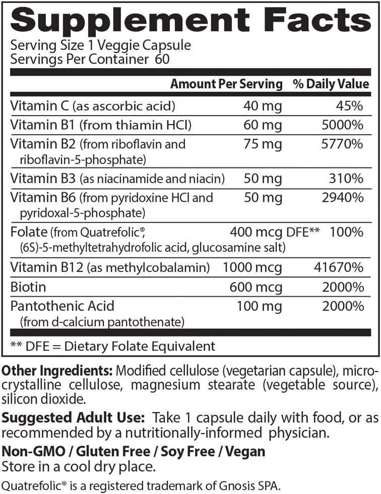 DOCTOR BEST Fully Active B complex con Quatrefolic -  Cápsulas