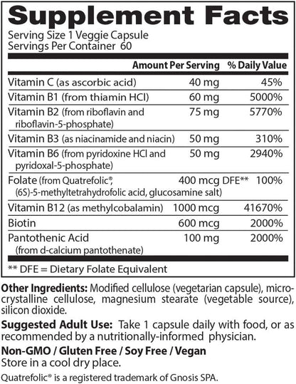 DOCTOR BEST Fully Active B complex con Quatrefolic -  Cápsulas