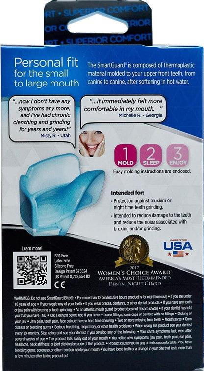 Elite (2 Protectores 1 funda de viaje) Protector dental Custom Anti dientes de molienda, Guardia nocturna para tensado – TMJ dentista diseñado – bruxing férula Protector para la boca para alivio de los síntomas