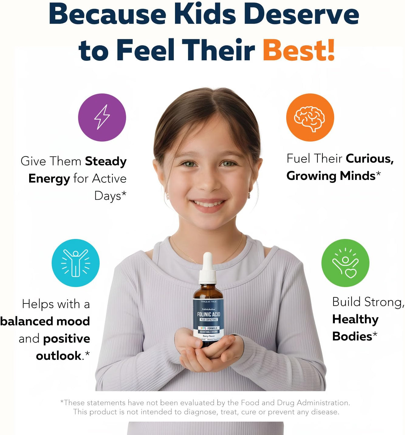 Triquetra - Folinic Acid para niños con forma activa de B9-B12-B6-B2, 60ml