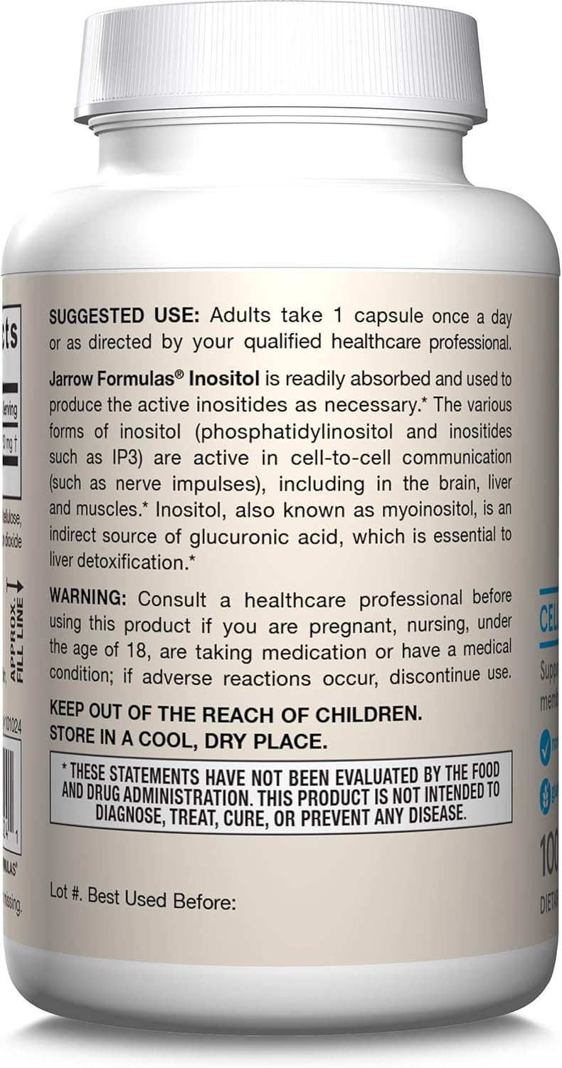 Jarrow Formulas Vegan - Inositol celular health, 750mg - 100 capsulas