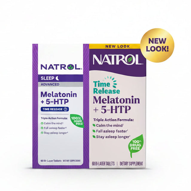 Melatonina + 5 HTP  Time Release 60 tabletas - Natrol