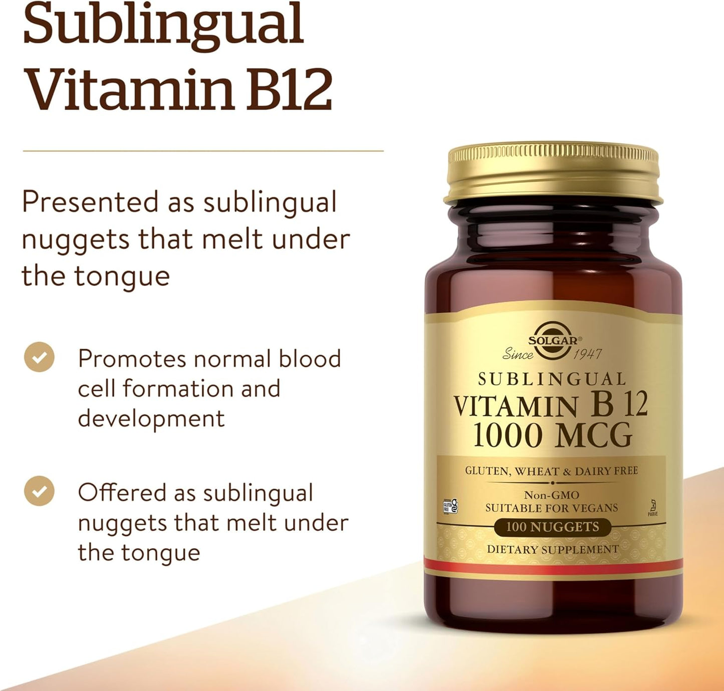 Solgar Vitamina B12, 1000 mcg, 100 Nuggets