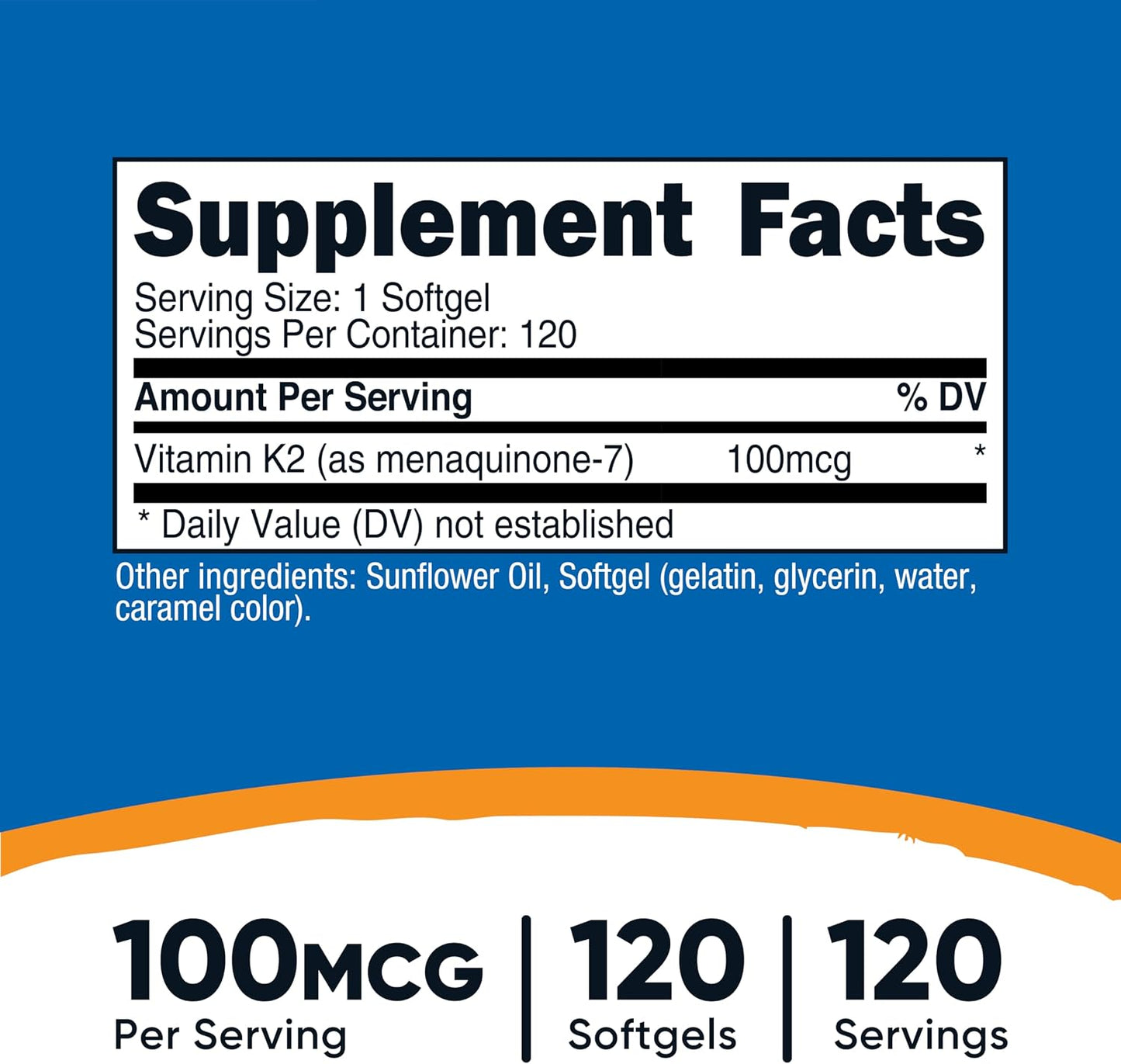 Nutricost Vitamina K2 MK-7 100 mcg,  Cápsulas