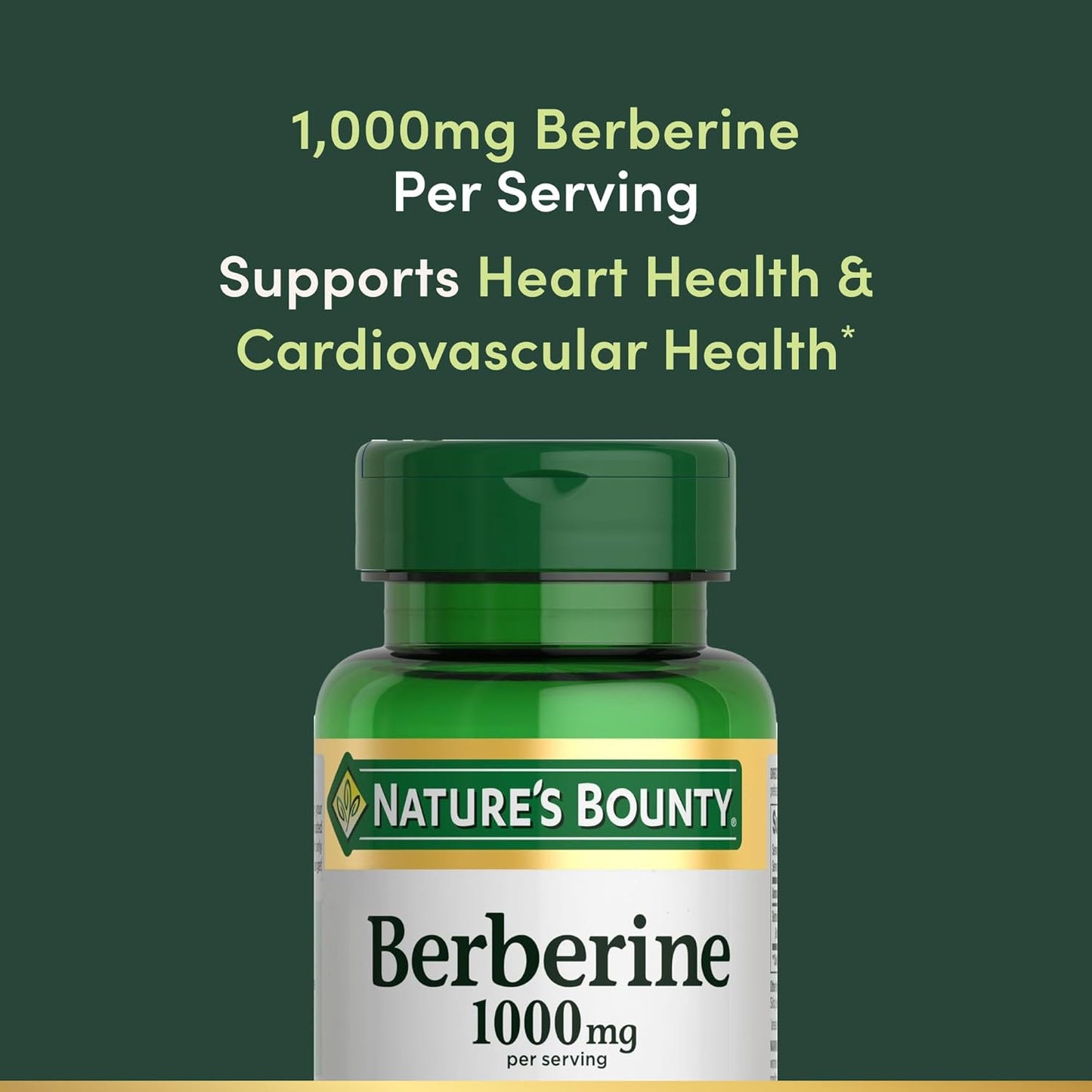 Nature's Bounty Suplementos de berberina, 1000 mg 60 unidades
