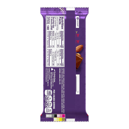 CADBURY DAIRY MILK - Caramelos de frutas y frutos secos, envueltos individualmente, barra de 99gr