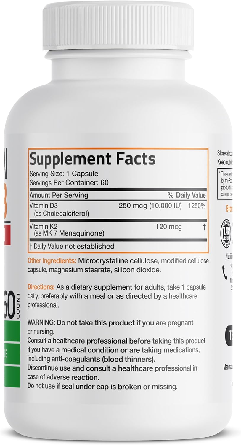 Bronson Vitamina K2 +  D3  Extra Fuerte 120 Capsulas