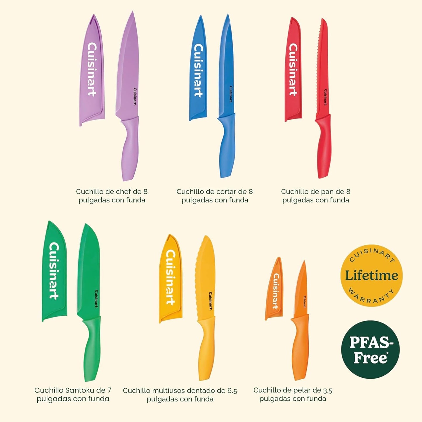 Cuisinart Colección Juego de 12 Cuchillos, Multicolor Advantage-Cutlery-Set, Multicolor
