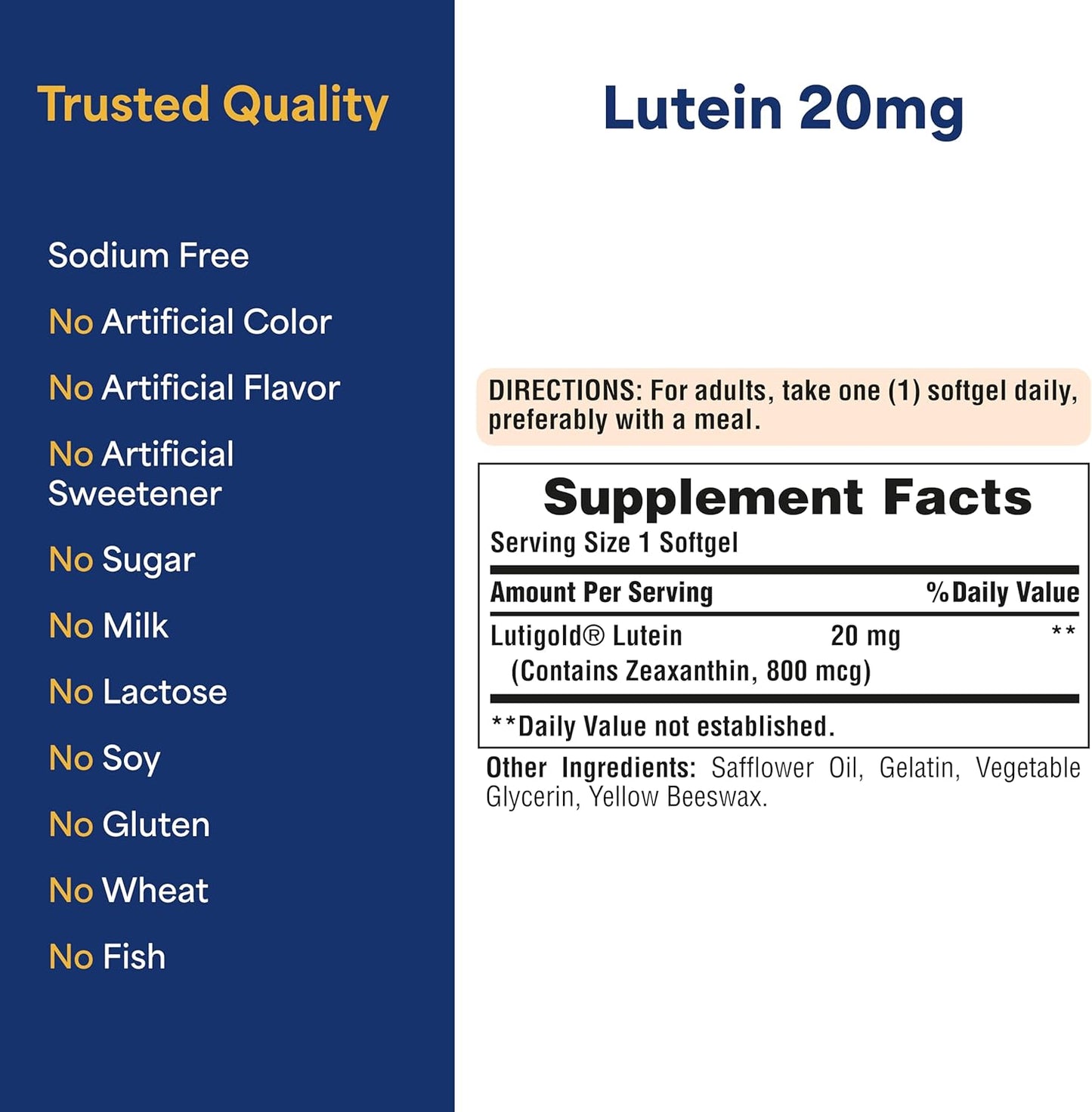 Luteina 20mg 120 softgel Puritan's Pride