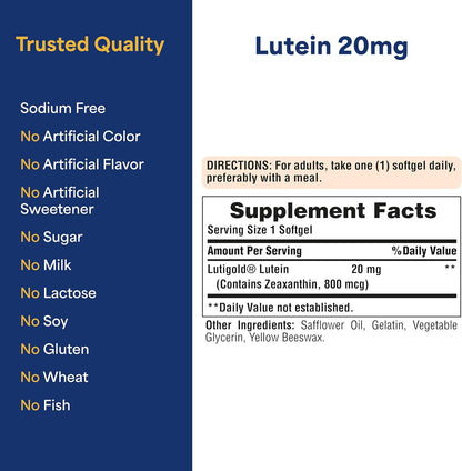 Luteina 20mg 120 softgel Puritan's Pride
