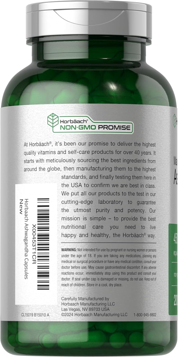 Ashwagandha Horbaach 450mg 200 capsulas