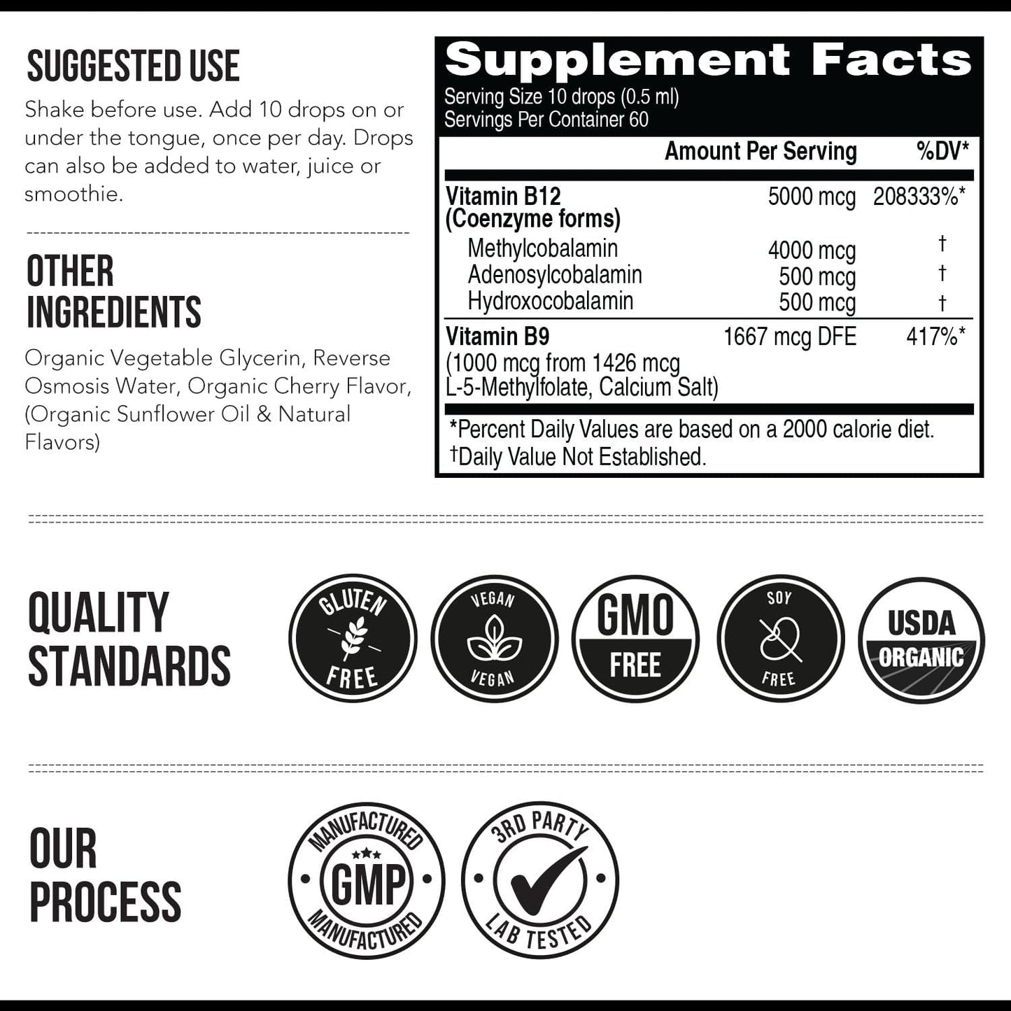 Triquetra,  BioActive  B12 5000 mcg, Sublingual, Sabor a Bayas, 30 ml.