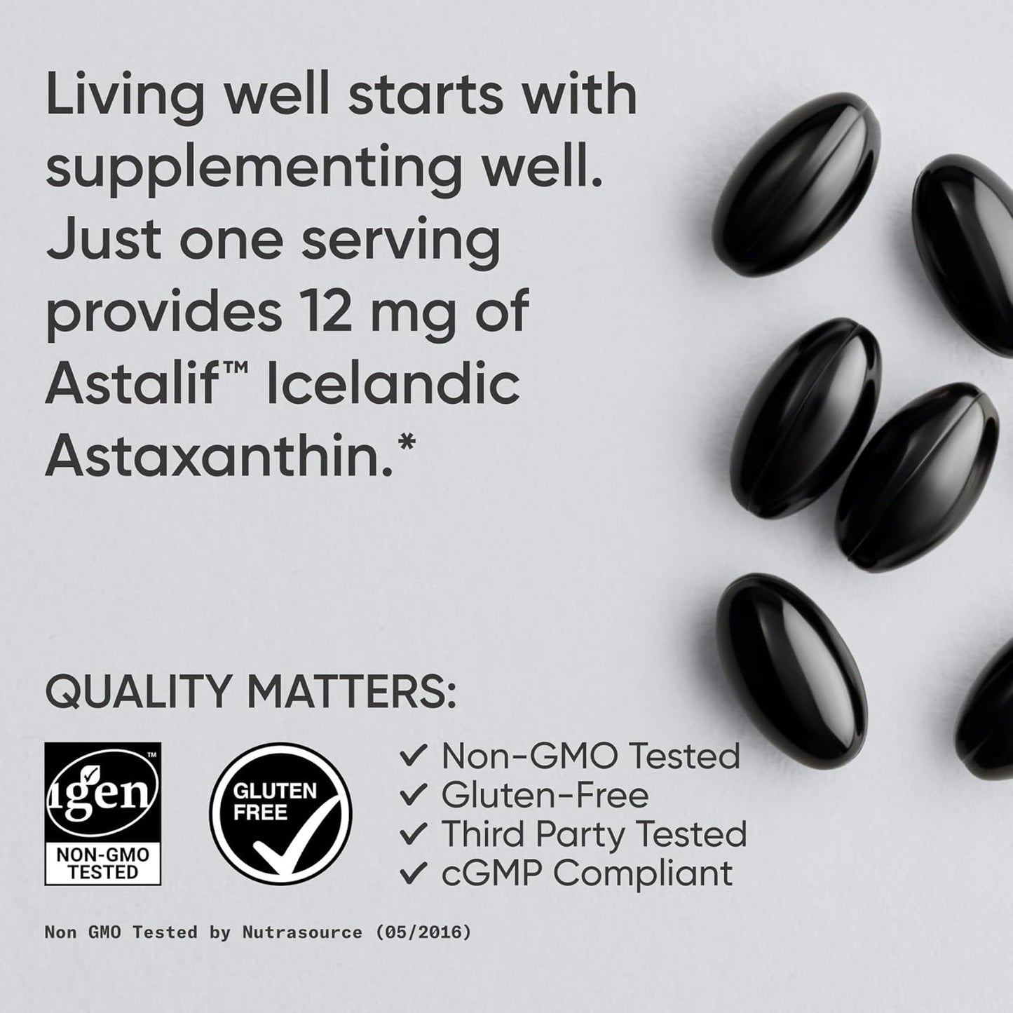 Sports Research® Astaxantina de Triple Fuerza 12mg con Aceite de Coco Orgánico, 60 softgels