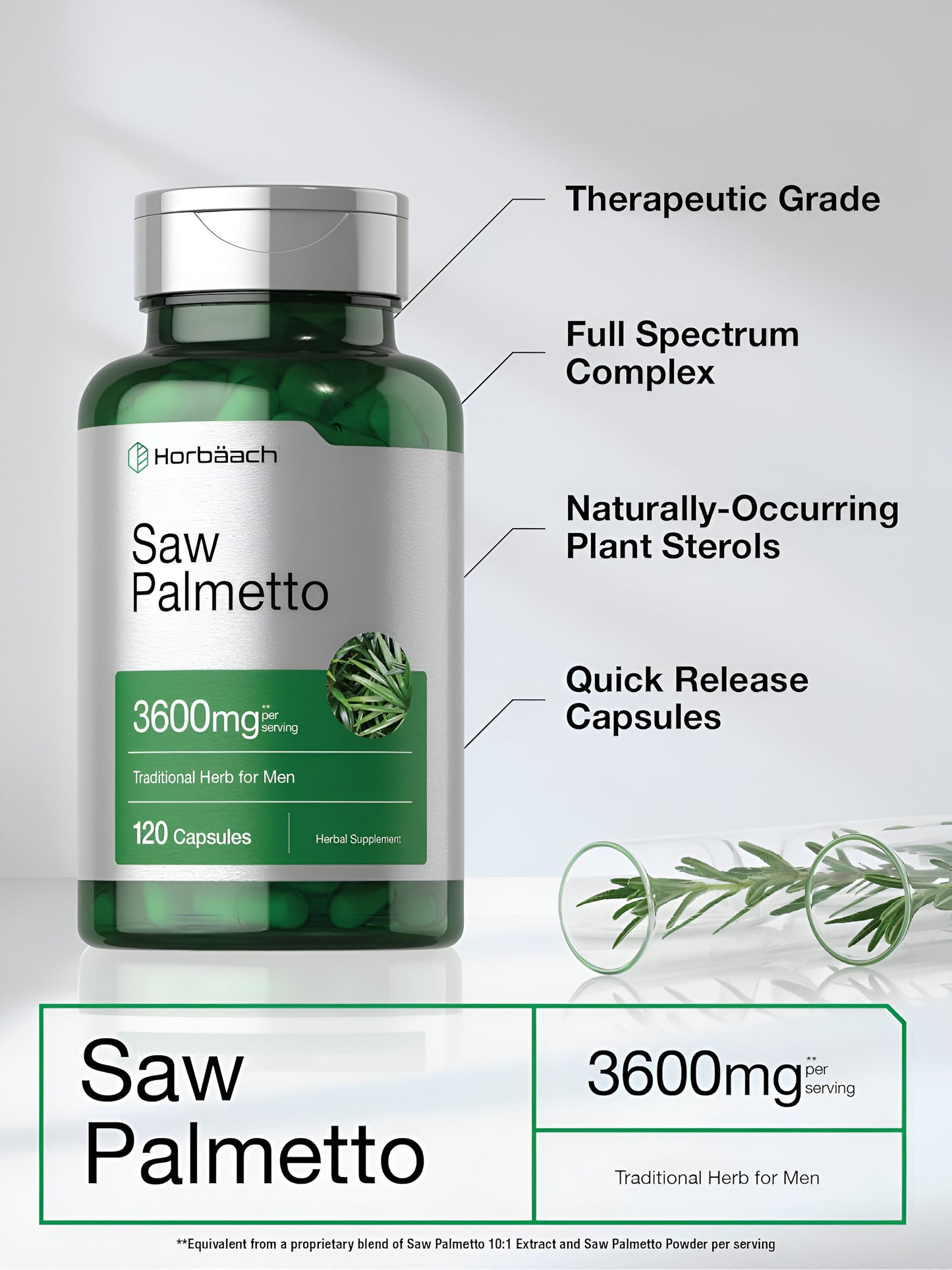 SAW PALMETTO EXTRACTO 3600MG  120 CAPSULES - HORBAACH