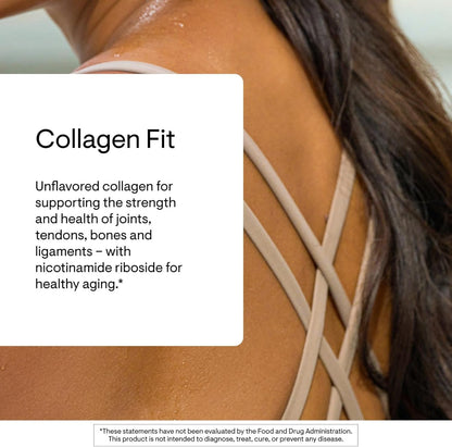 THORNE - Colágeno Fit - Polvo de péptidos de colágeno sin sabor con ribósido de nicotinamida - 506gr