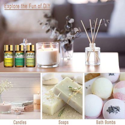 PHATOIL - Set de aceites esenciales de aromaterapia para difusor, cuidado de la piel