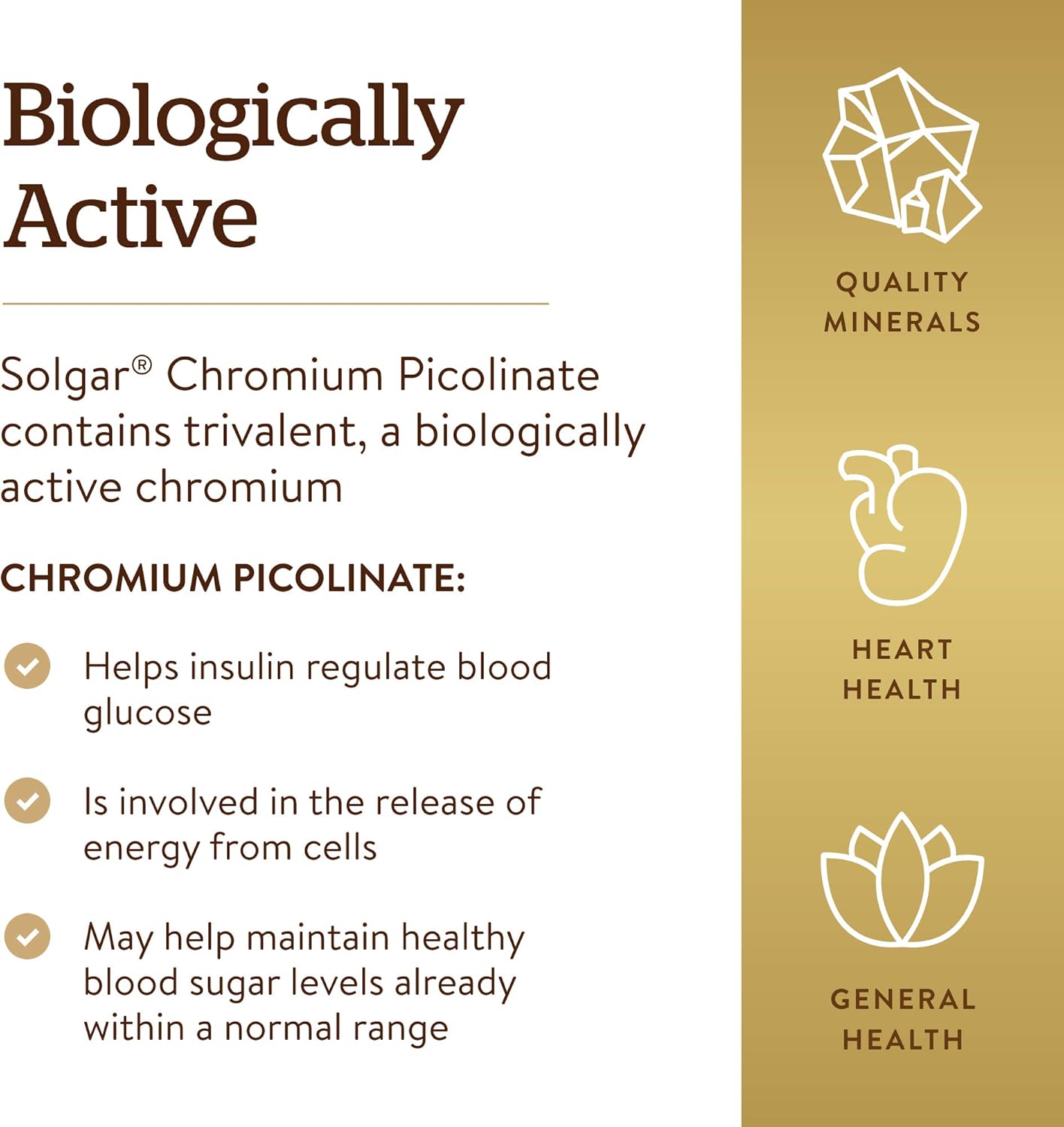 Solgar Picolinato de cromo de 200 mcg, 180 cápsulas vegetales