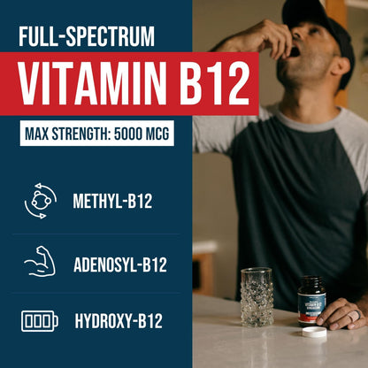 Triquetra - BioActive Vitamina B12 5000mcg resistencia máxima, 60 capsulas