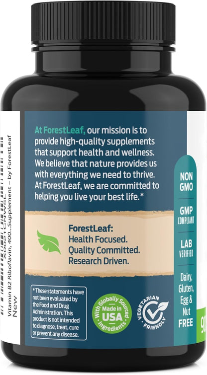 Rivoflavin  400 mg Vitamina B12 Forestleaf Formula Avanzada 90 Capsulas