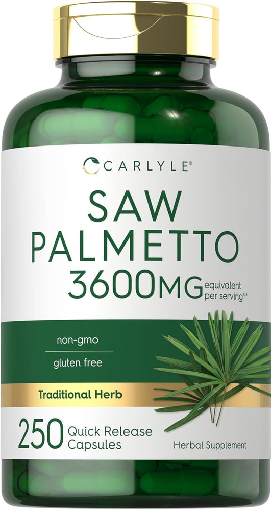 Carlyle - Saw Palmetto 3600mg, 250 cápsulas de liberación rápida