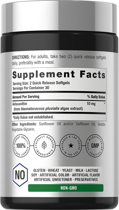 Horbäach - Astaxanthin  10mg,  60 capsulas
