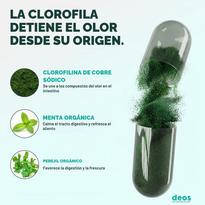 DEOS, Suplemento desodorante interno [control natural de olores] 30 Cápsulas