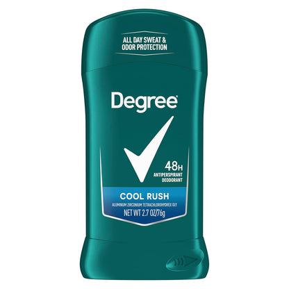 Degree Desodorante antitranspirante original Cool Rush 48 horas de protección contra el sudor y el olor, antitranspirante para hombres, 76g