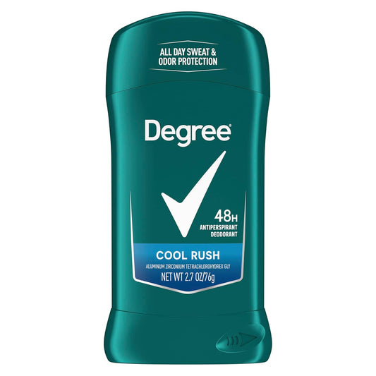 Degree Desodorante antitranspirante original Cool Rush 48 horas de protección contra el sudor y el olor, antitranspirante para hombres, 76g