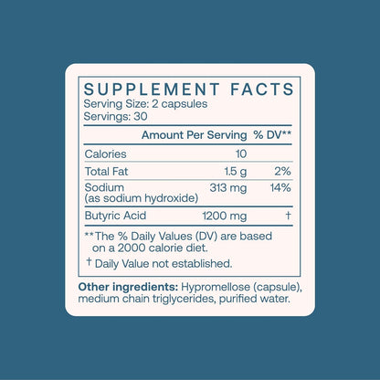 BodyBio - Sodium Butyrate Postbiotic - 100 capsulas
