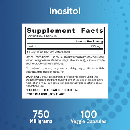 Jarrow Formulas Vegan - Inositol celular health, 750mg - 100 capsulas