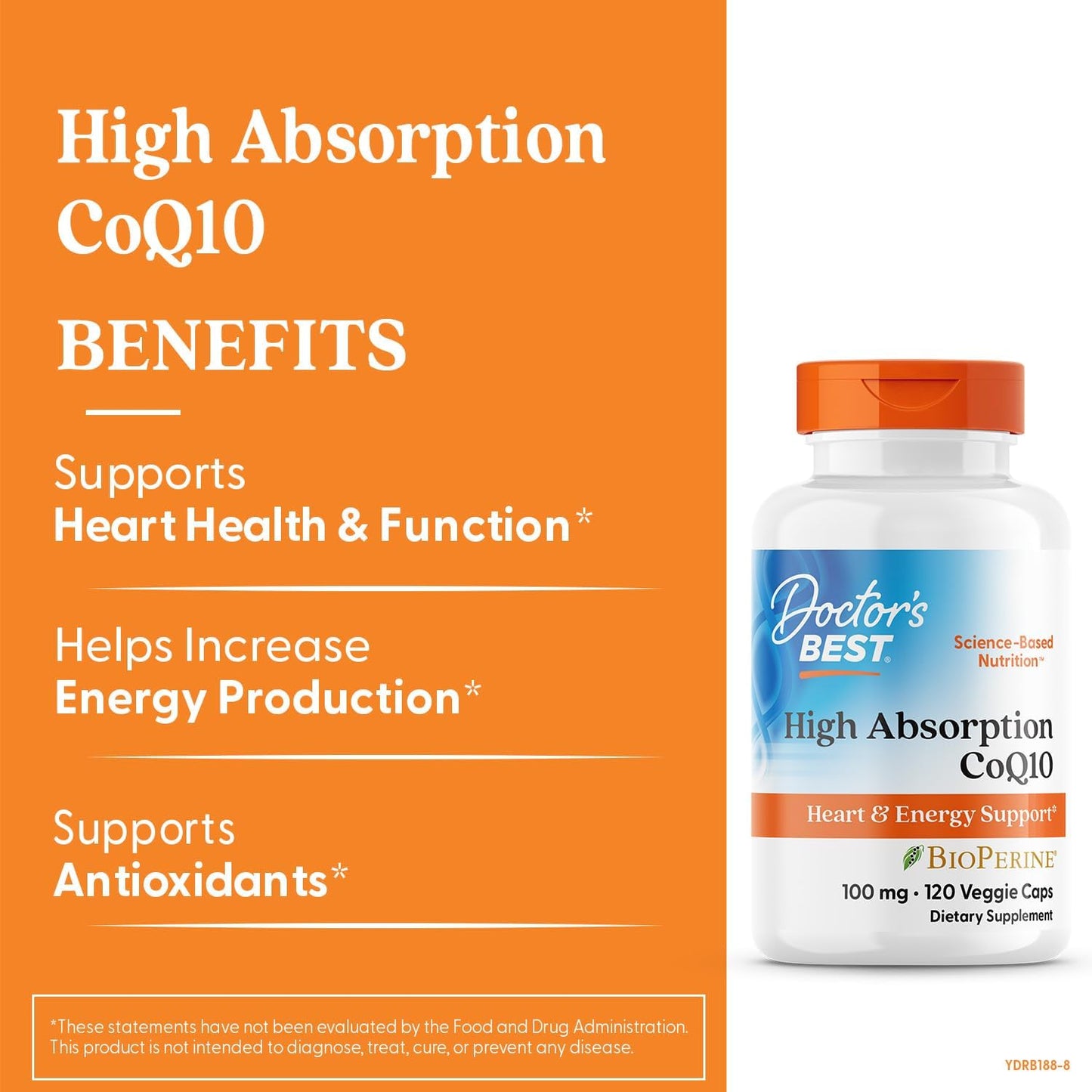 Doctor Best - CoQ10 100mg alta absorción con BioPerine, 120 capsulas