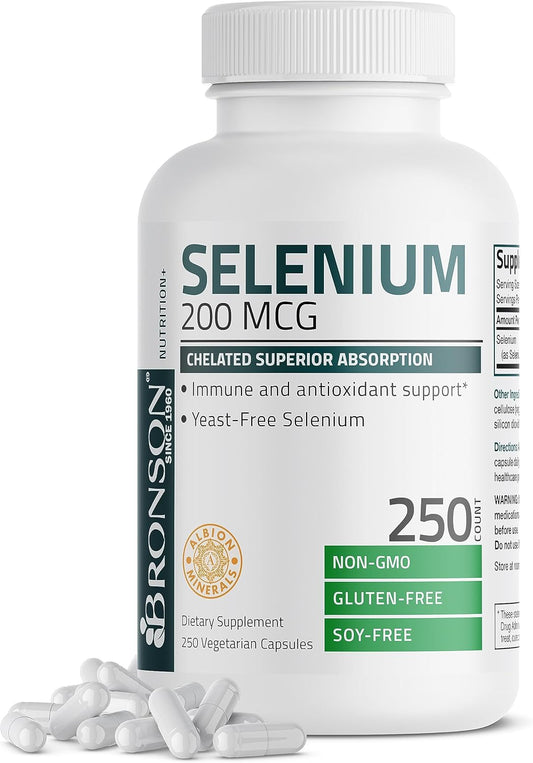 Bronson- Selenium 200mcg, 250 capsulas vegetarianas