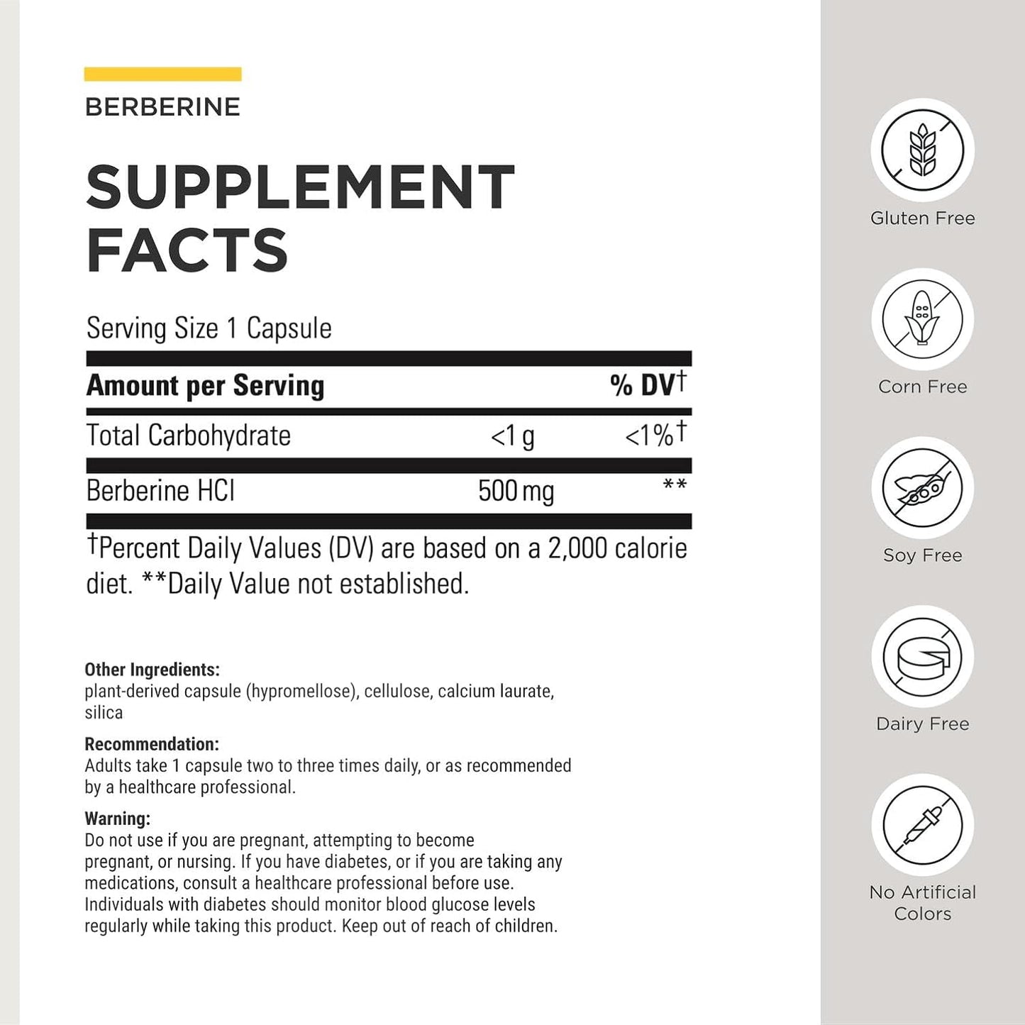 Integrative Therapeutics - Berberine 500mg, 60 capsulas
