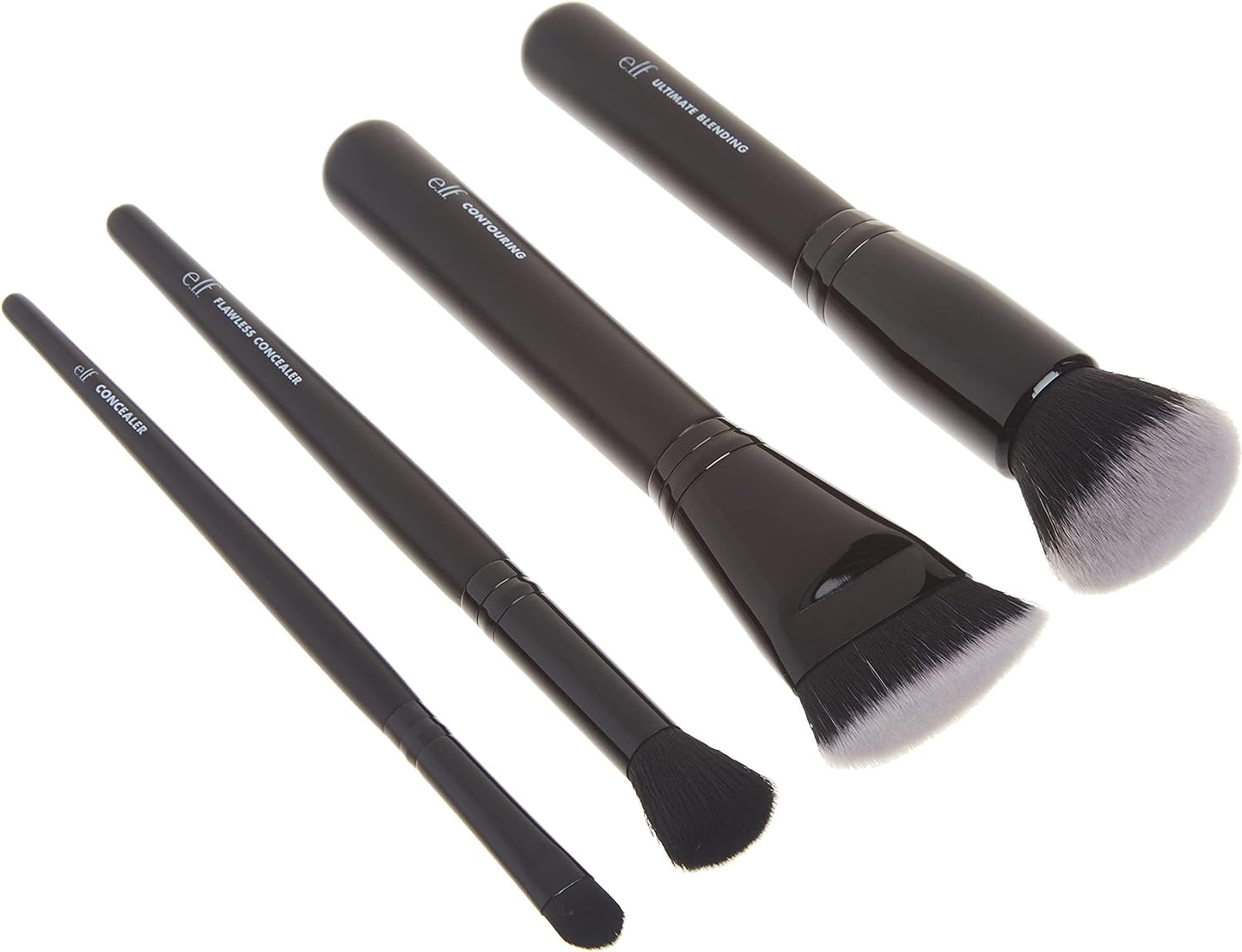 Elf Complexion Perfection Brush Kit, brochas de maquillaje para corrector y base, fabricadas con cerdas sintéticas libres de crueldad animal