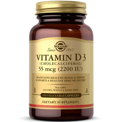Solgar Vitamina D3 (colecalciferol) 55 mcg (2200 UI) - 100 capsulas vegetables