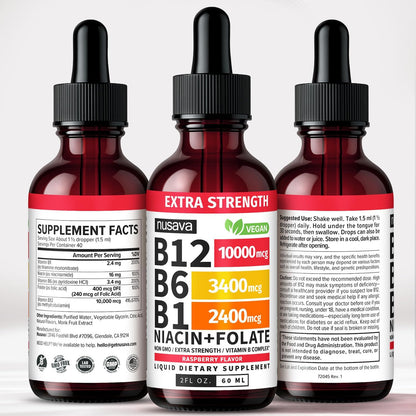NUSAVA Vitamina B12 líquida sublingual, extra fuerte , 60ml