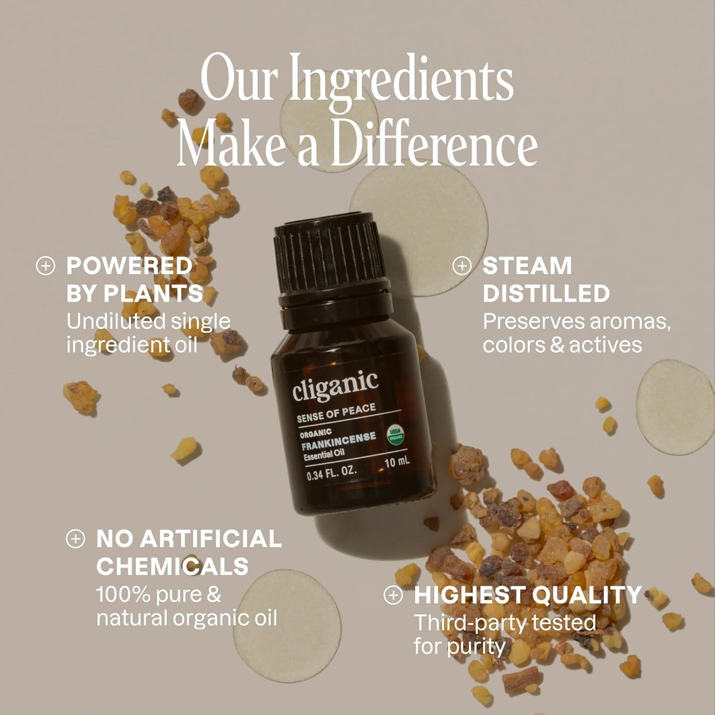 Cliganic Aceite esencial de incienso Frankincense orgánico, 10ml