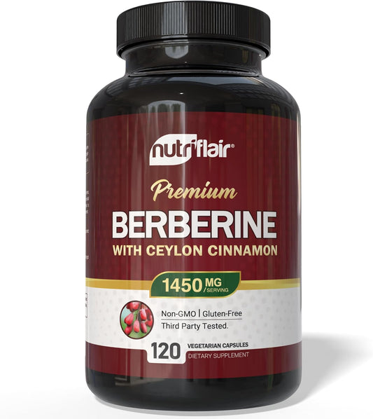 Nutriflair Premium - Berberine con Cylon Cinnamon 1450mg, 120 Capsulas