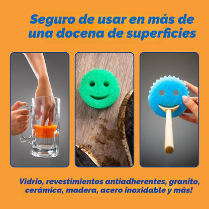 Scrub Daddy Esponjas de color – Esponjas multiusos sin arañazos para limpieza de cocina, baño y hogar – Hechas con espuma de polímero sin BPA - 8 unidades