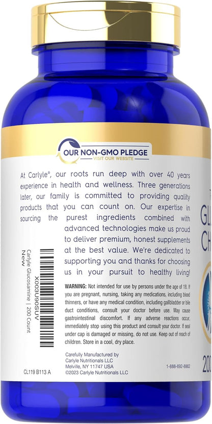 Carlyle Glucosamina condroitina MSM cúrcuma | 200 unidades