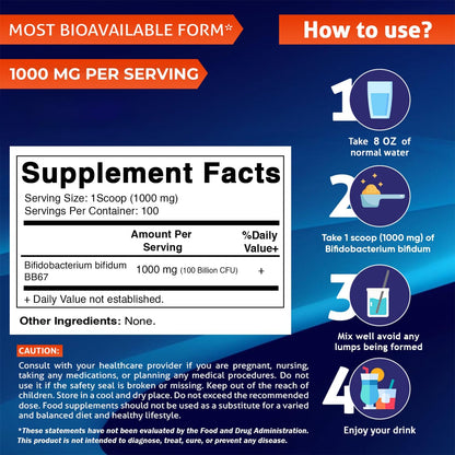 Vitamatic Bifidobacterium Bifidum Probiotic Powder - Apoyo a la salud digestiva - 100 gr